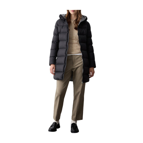 Colmar Piumino lungo Piumino Donna lungo con cappuccio fisso Nero - Francavilla Moda